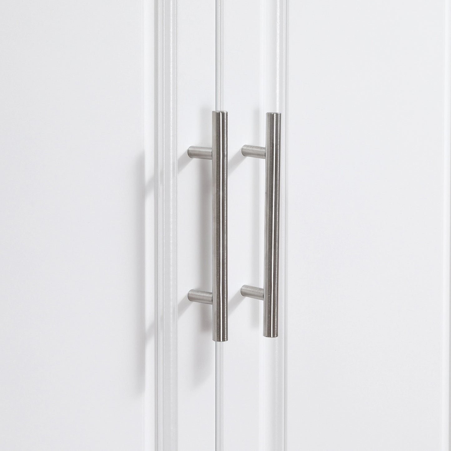 Portable Rolling Kitchen Cart with Stainless Steel Top, Storage Drawers, Spice & Knife Racks, White Finish