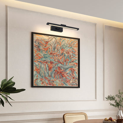 LED Picture Light Battery-Operated with Remote, 16-Inch Sconce for Paintings, Dimmable, Timer – Black