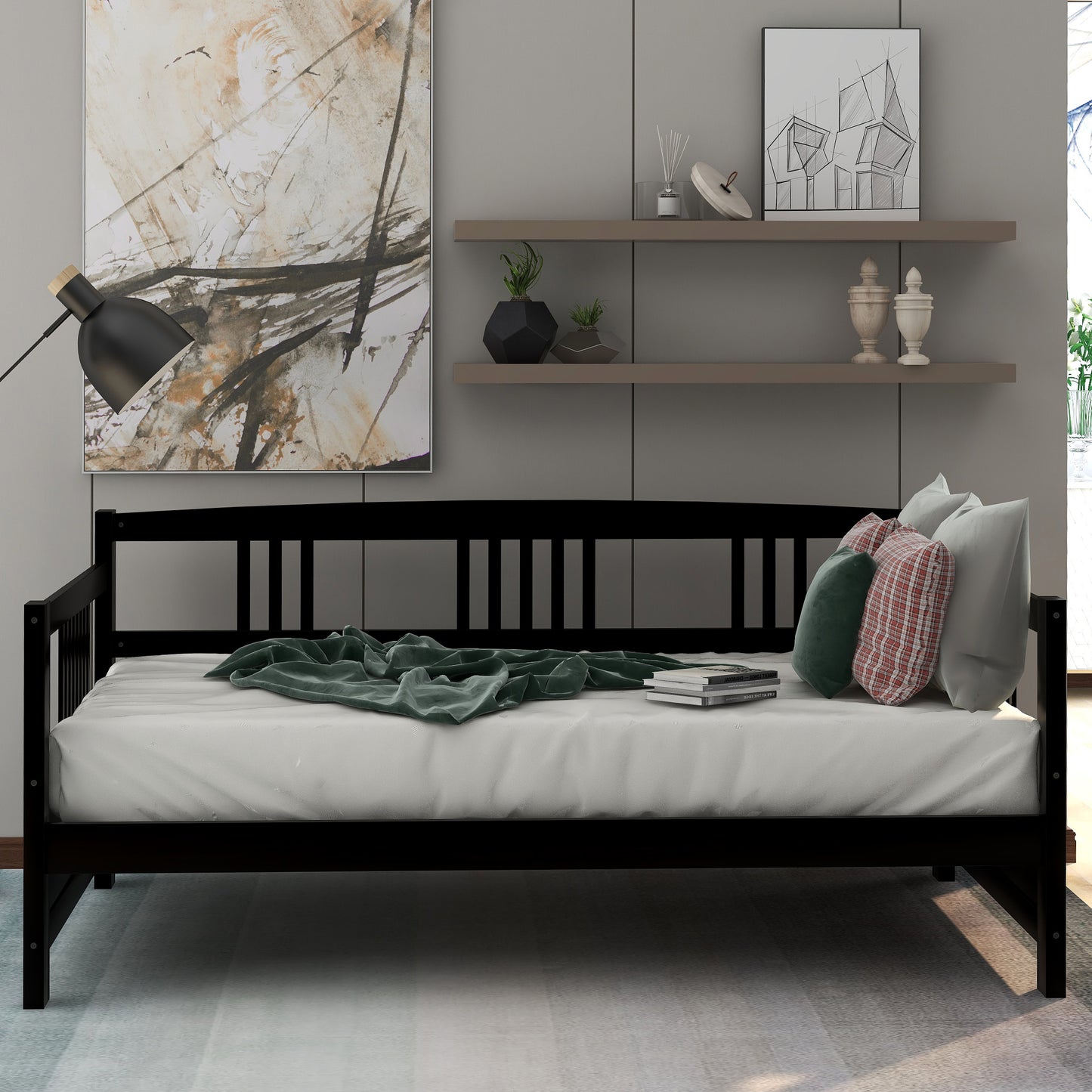 Elegant Espresso Twin Solid Wood Daybed with Multifunctional Design