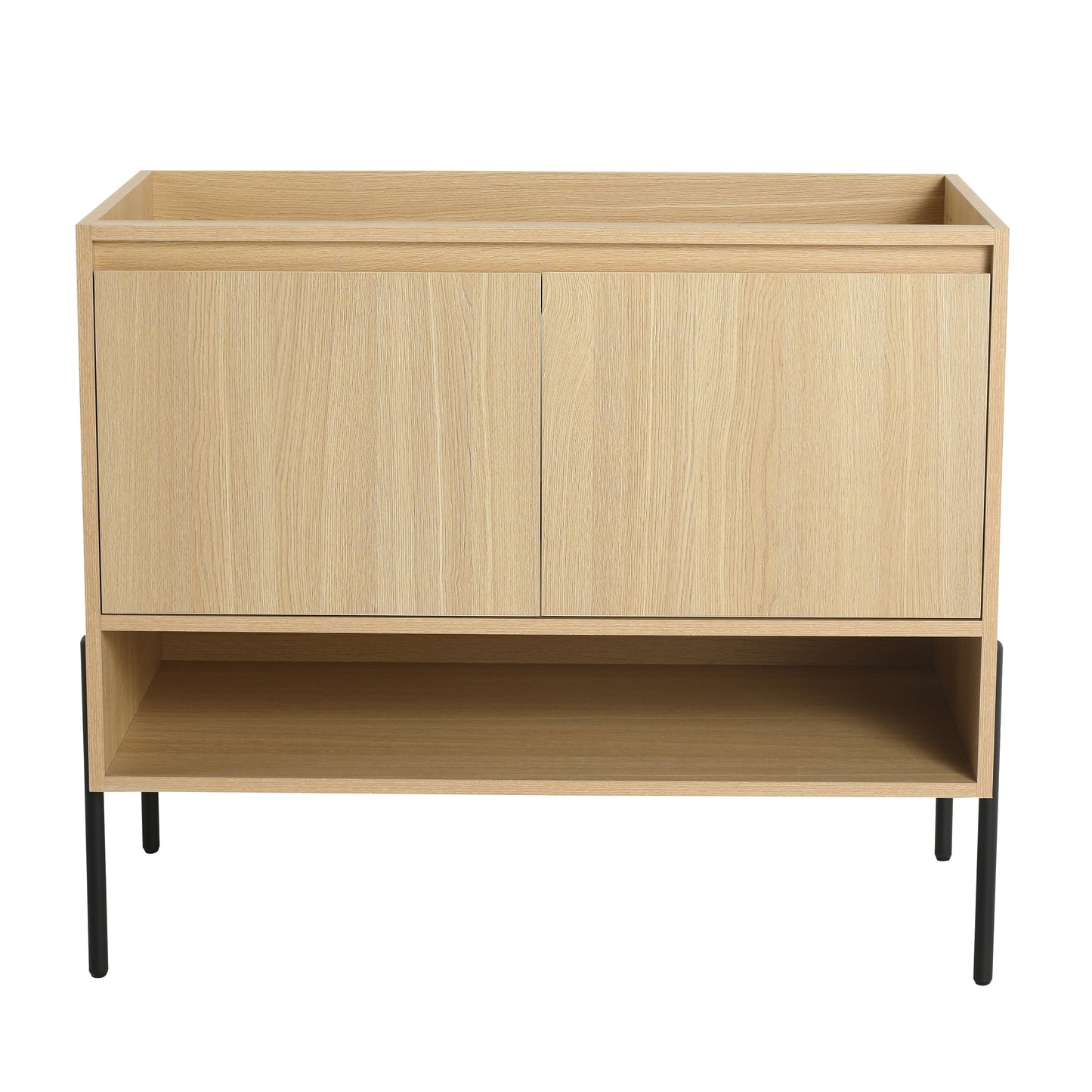 36-Inch Modern Freestanding Bathroom Vanity with Dual Soft-Close Cabinet Doors (KD-Packing) - Sink Not Included