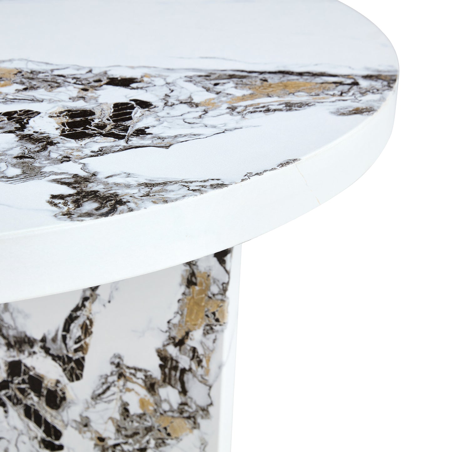 Round Dining Table 42Inch For Four To Six Modern MDF White