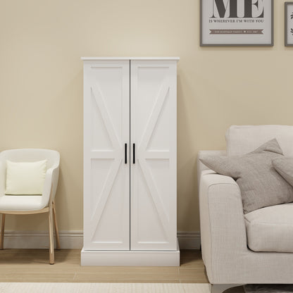 Elegant 50" White LED Pantry Cabinet with Dual Doors, Adjustable Shelves, and Intelligent Lighting for Stylish Kitchen and Dining Storage