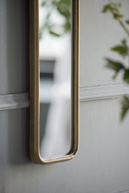 Elegant 47" x 8" Antique Gold Framed Full-Length Mirror - Perfect for Hallways, Living Rooms, and Bedrooms