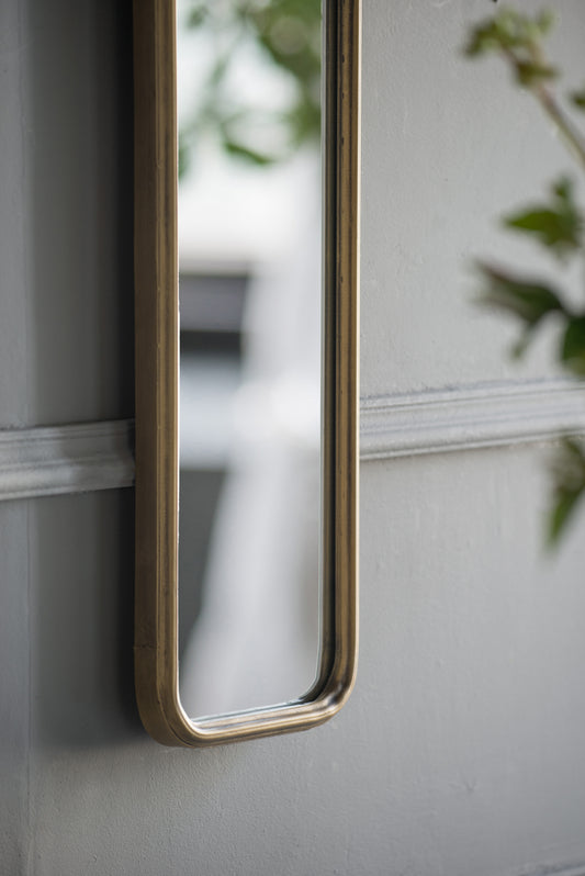 Elegant 47" x 8" Antique Gold Framed Full-Length Mirror - Perfect for Hallways, Living Rooms, and Bedrooms