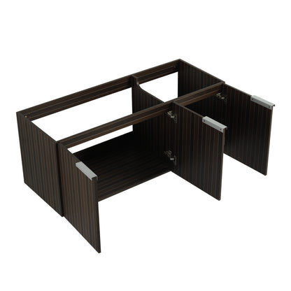 Modern 48-Inch Wall-Mounted Bathroom Vanity with Soft-Close Doors and Resin Sink