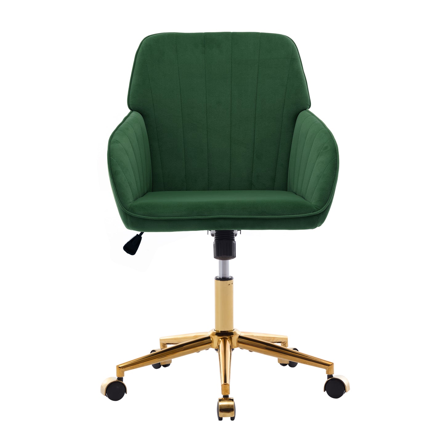 Luxurious Ergonomic Velvet Swivel Office Chair with Golden Base for Home and Bedroom