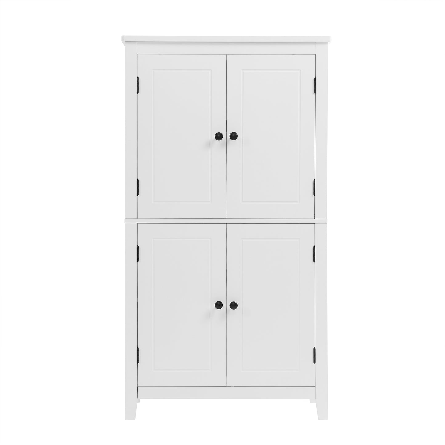 Stylish Freestanding Bathroom Storage Cabinet with 4 Adjustable Shelves, White MDF Unit