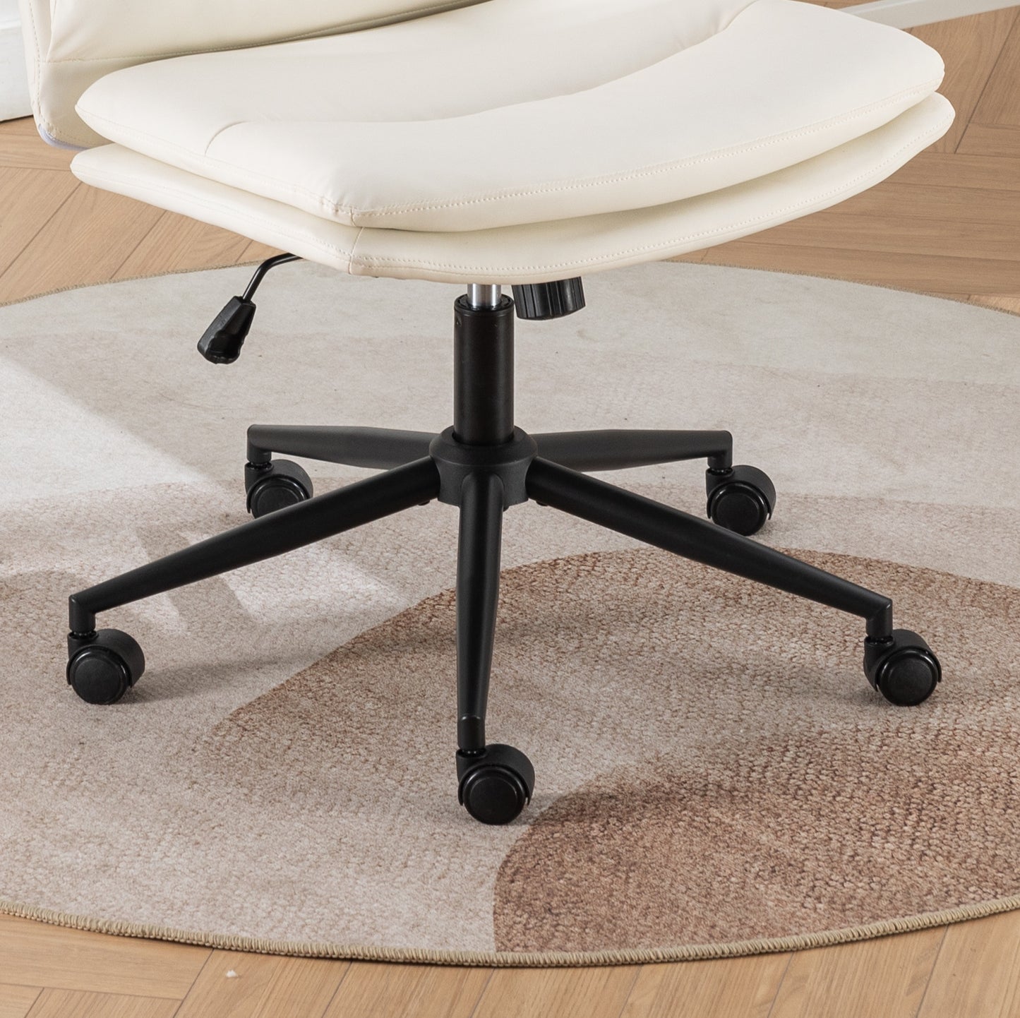 Modern Ergonomic 360° Swivel Criss-Cross Chair with Plush Seat in White