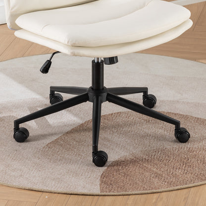 Modern Ergonomic 360° Swivel Criss-Cross Chair with Plush Seat in White