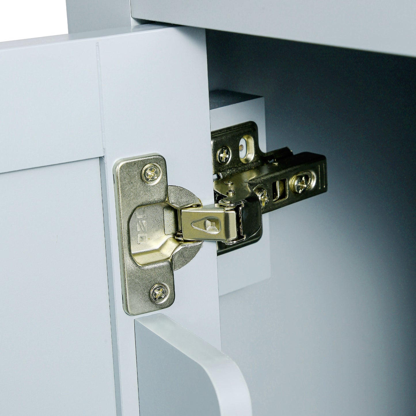 Multi-Functional Kitchen Island Cart with Rubber Wood Drop-Leaf Top, Storage Drawers, and Adjustable Shelving in Grey Blue