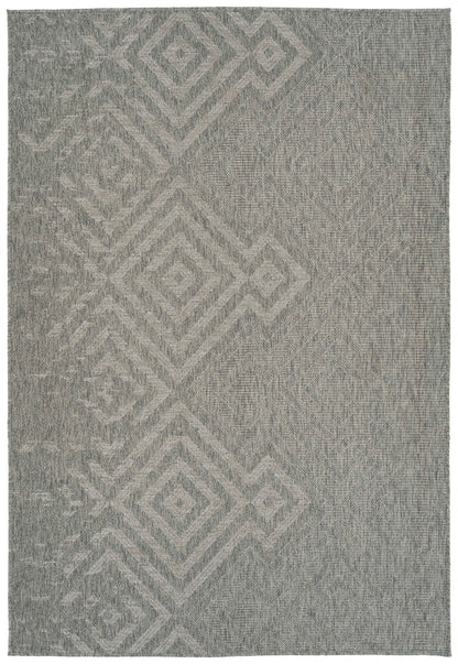 2x3' Throw Rug - Textured High-Low Loop, Modern Geometric Southwestern, Indoor/Outdoor, Polypropylene, Multi