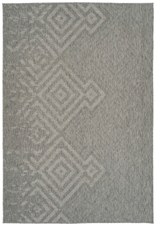 2x3' Throw Rug - Textured High-Low Loop, Modern Geometric Southwestern, Indoor/Outdoor, Polypropylene, Multi