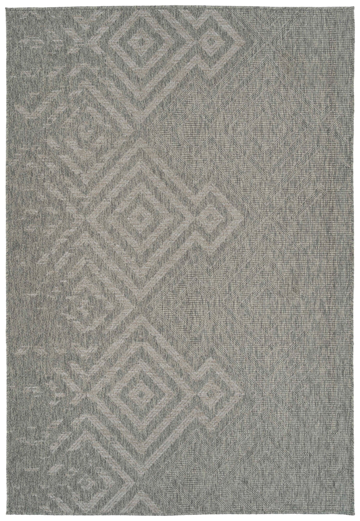Area Rug 5'3" x 7'6" Modern Transitional Southwestern Textured High-Low Polypropylene Indoor/Outdoor Multi