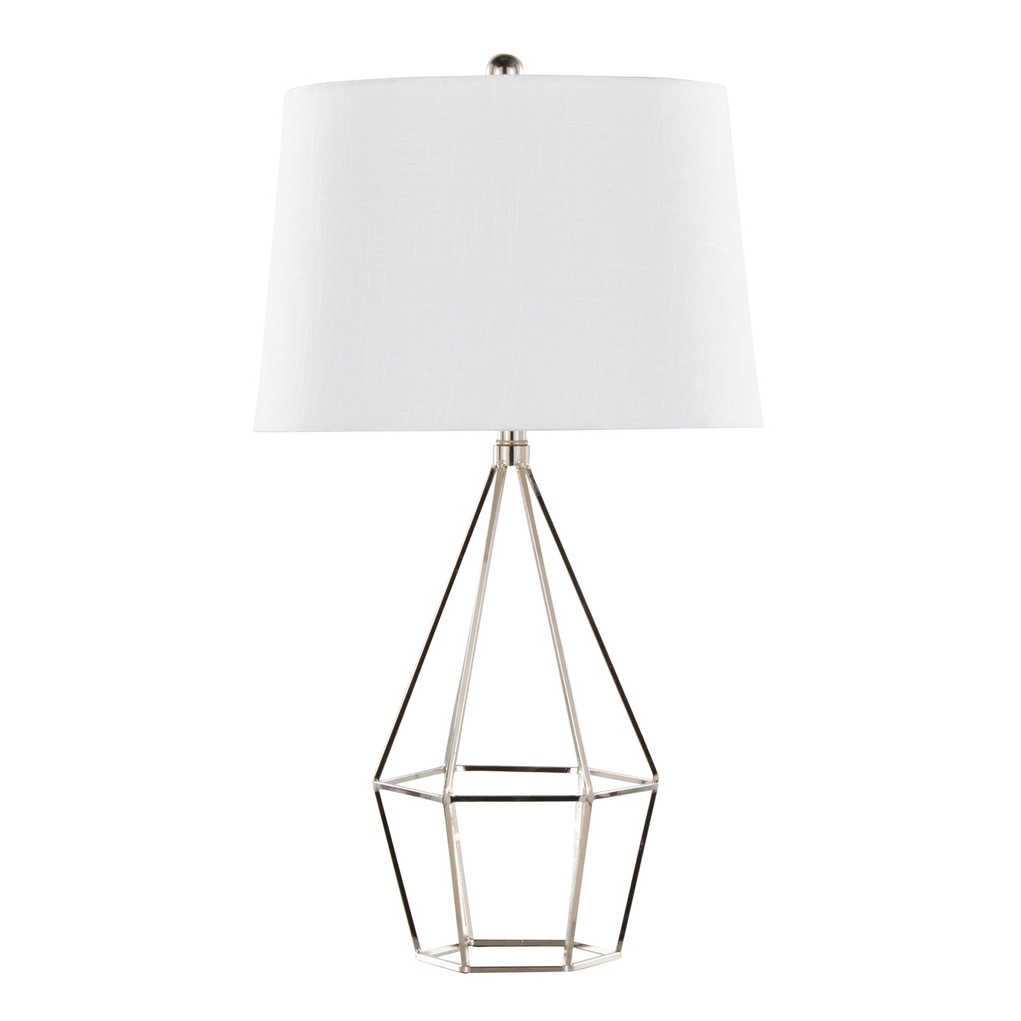 29-Inch Metal Table Lamp Set of 2 with Black Satin Shade, 3-Way Switch, Indoor Lighting Polished Nickel