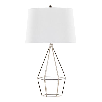 29-Inch Metal Table Lamp Set of 2 with Black Satin Shade, 3-Way Switch, Indoor Lighting Polished Nickel