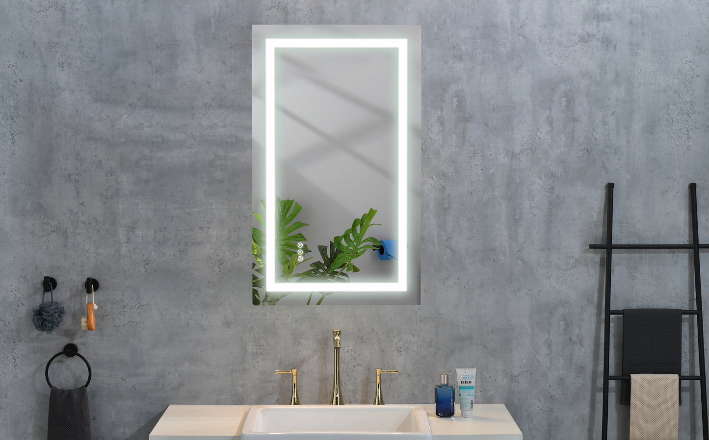 Dimmable 36" x 24" LED Vanity Mirror with Anti-Fog, Smart Touch Controls, and Adjustable Color Temperature