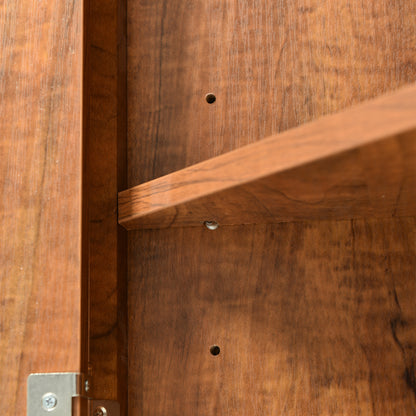 Brown Modern Triangle Corner Storage Cabinet with Adjustable Shelving for Home and Kitchen