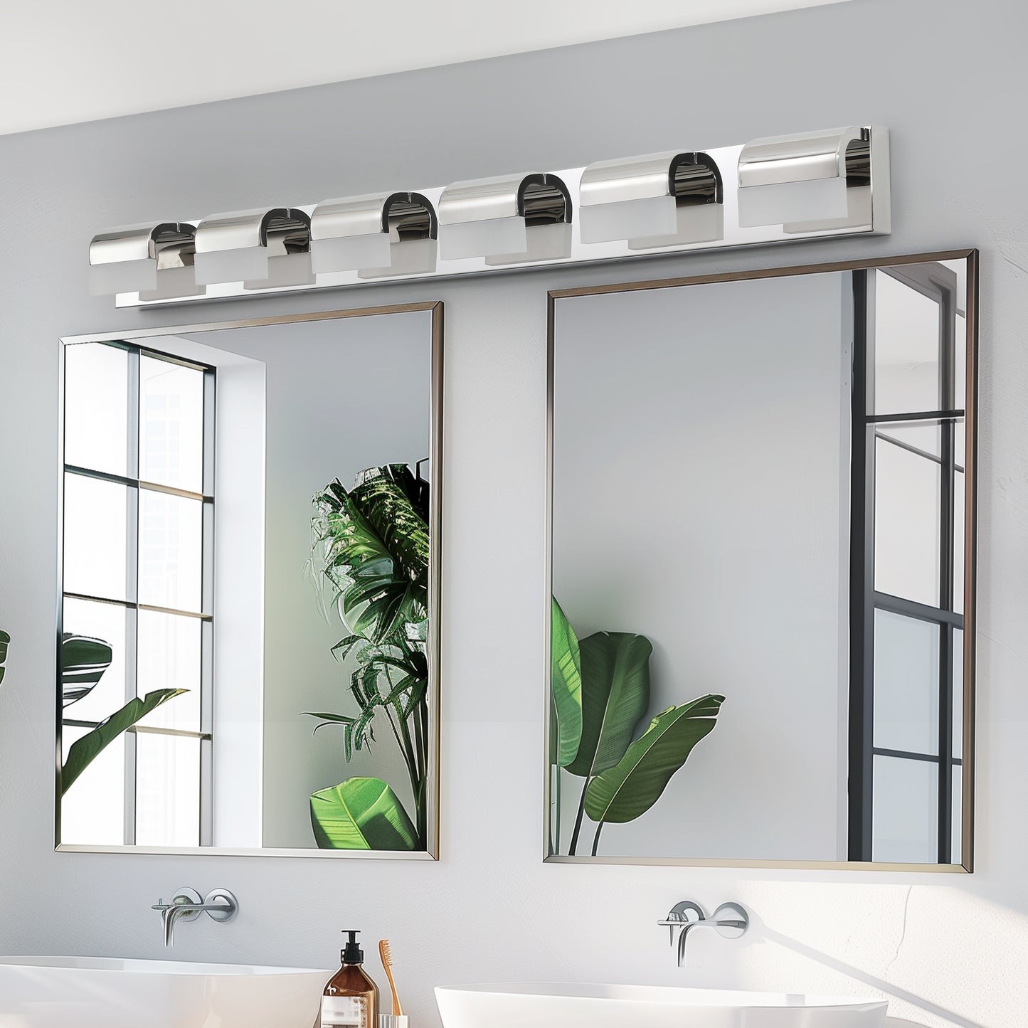 Sleek 6-Light LED Vanity Light for Modern Bathroom and Mirror Lighting