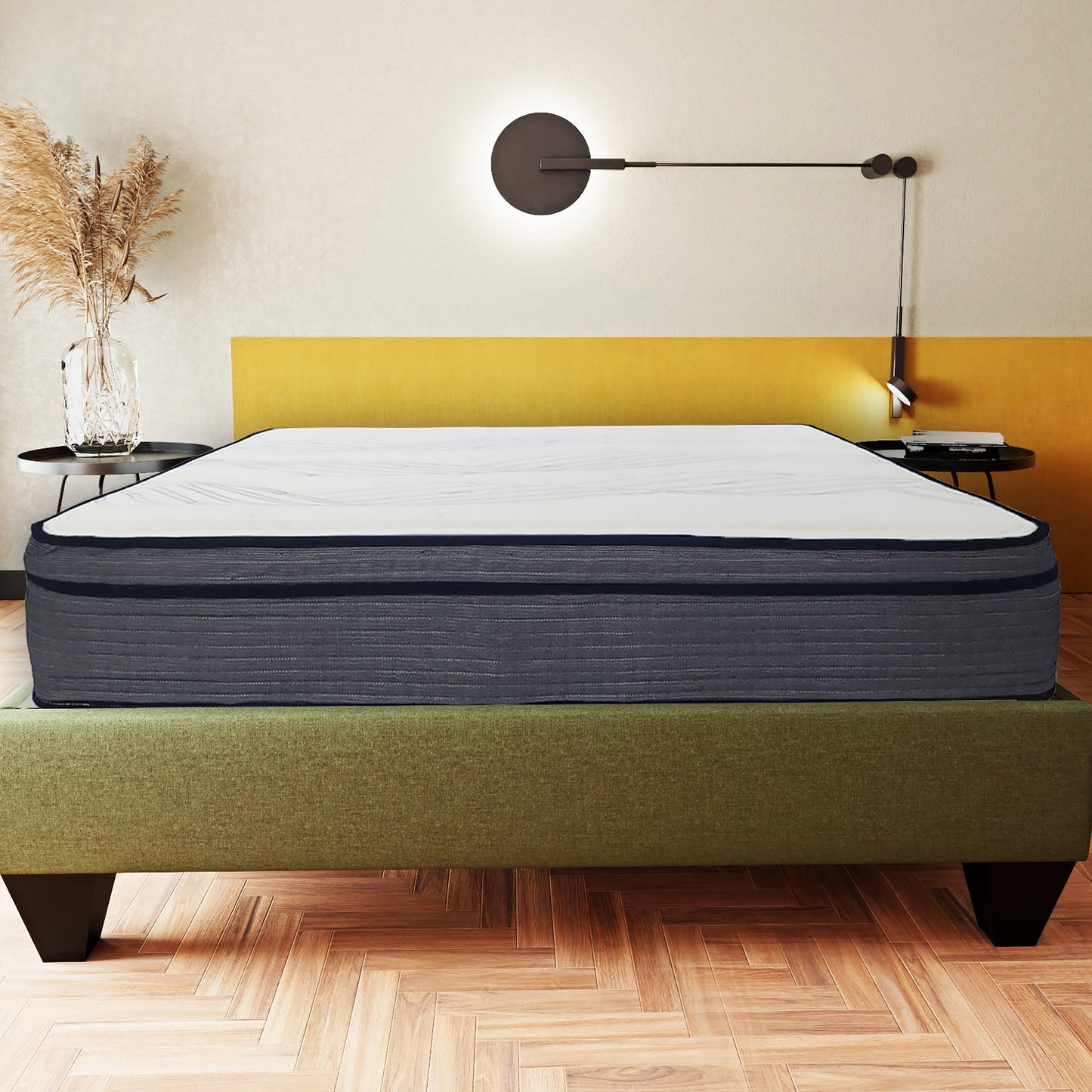 14" Premium Hybrid Plush Foam Mattress - Full Size, Breathable Polyester Knit Cover, Multi-Layer Support System