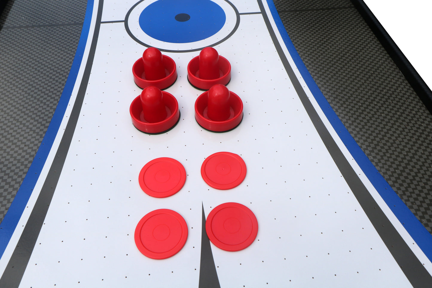 60-Inch 2-in-1 Air Hockey & Table Tennis Multifunction Table, MDF, Easy Assembly - Black, White & Blue