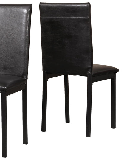 Set of 4 Faux Leather Dining Chairs with Metal Frame, 21.5x17.5x36, 200 lb Capacity, Some Assembly, Black
