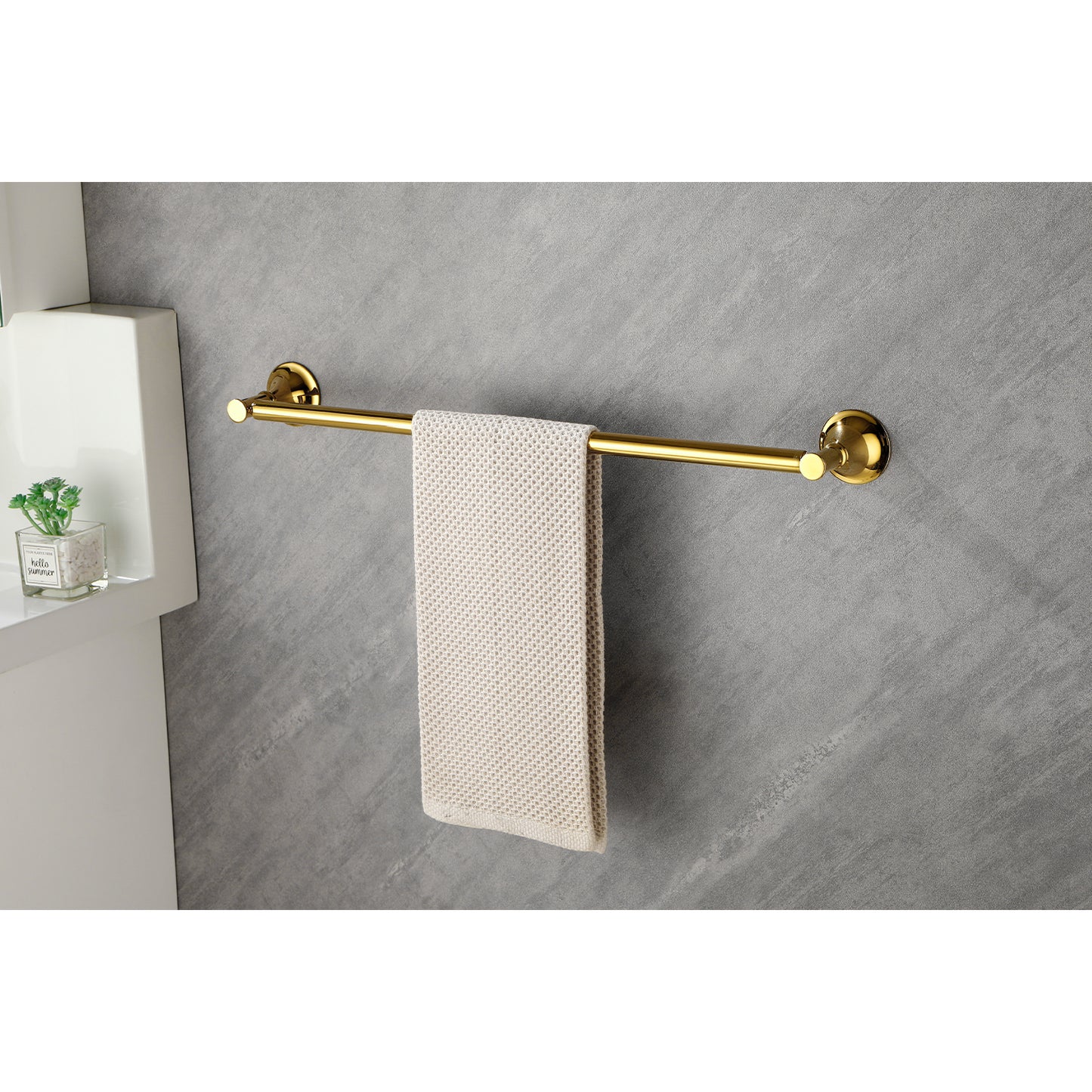 6 Piece Brass Bathroom Towel Rack Set Wall Mount