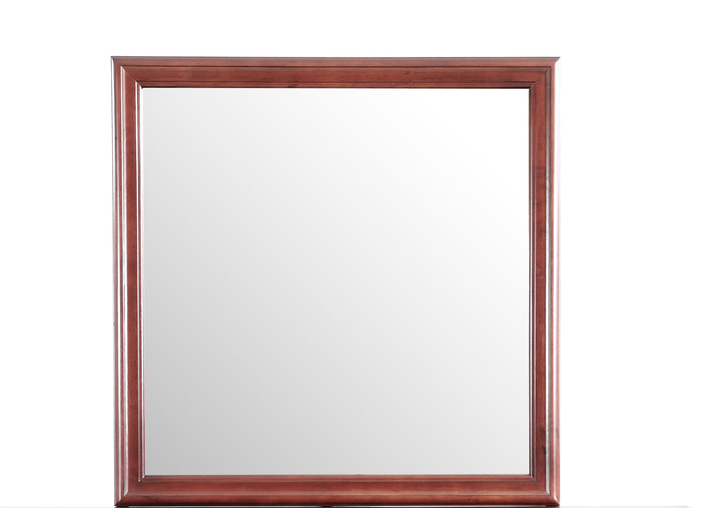 Rectangle Wall Mirror for Bedroom, G3100-M, Vintage French Style, Durable Particle Board – Cherry Finish