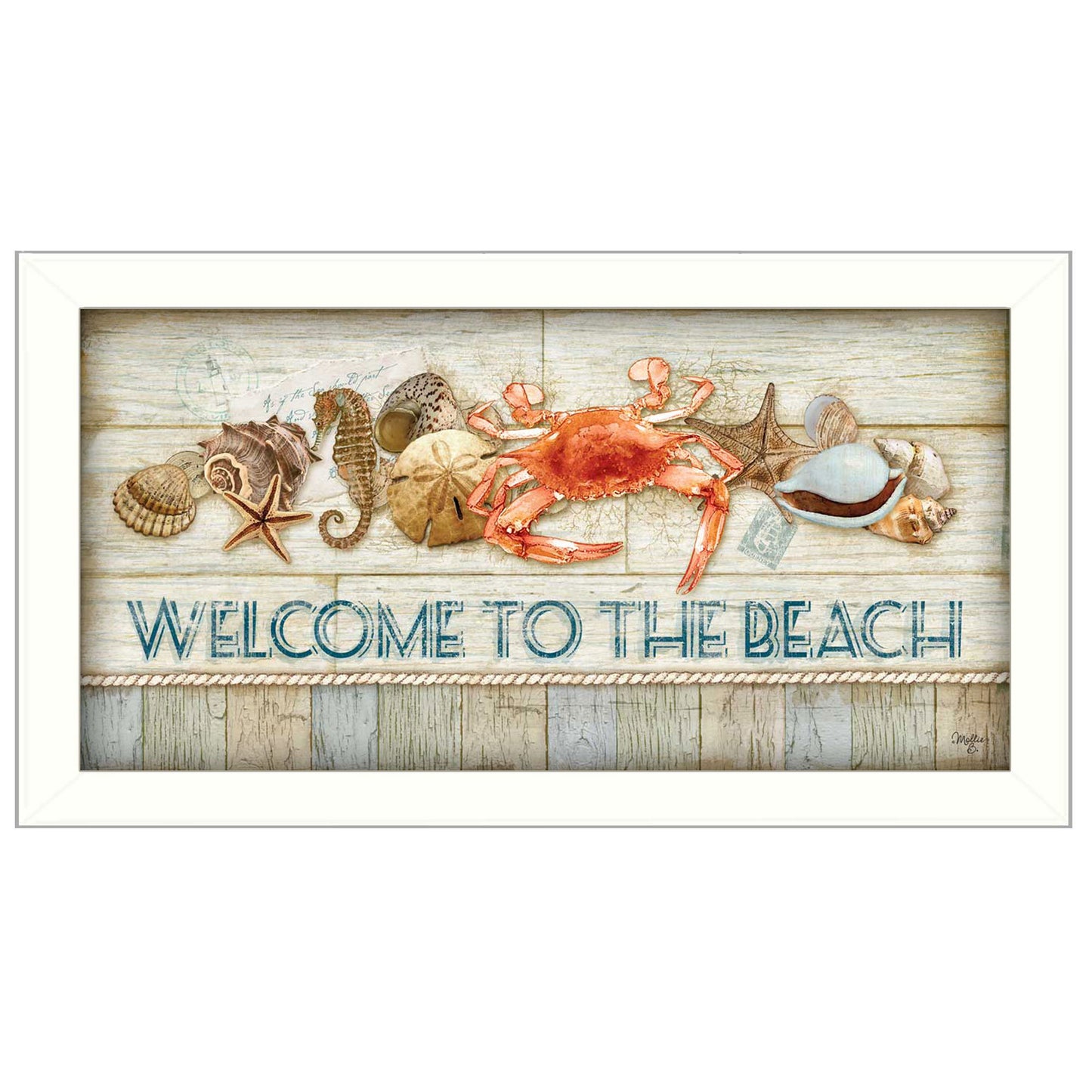 Vertical 11x20-Inch Framed Beach Wall Art Print, Ready to Hang, Living Room Decor, Multicolor