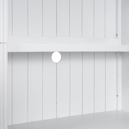 Modern 5-Tier White Wooden Bookcase with Adjustable Shelves for Home and Office Storage