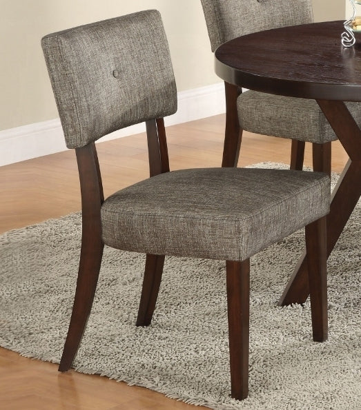 Set of 2 Armless Dining Side Chairs with Padded Seat and Back, Minimalist, Button-Back, Espresso finish
