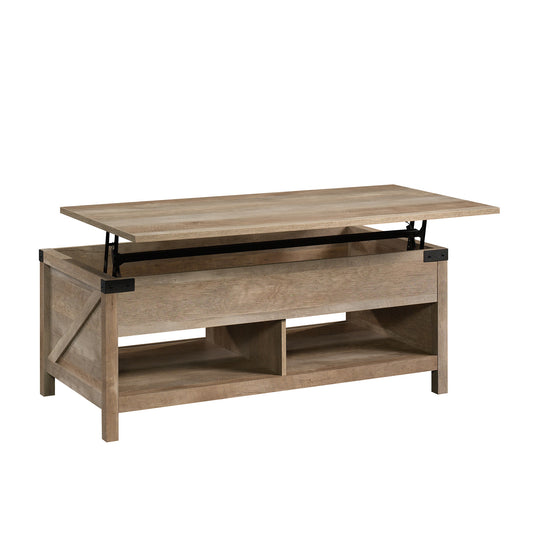 Lift-Top Coffee Table with Hidden Storage, Rectangular Engineered Wood, 46in L x 23in W, Brown