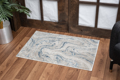 Area Rug, 5'3 x 7'3, 100% Polyester, Stain-Resistant, Kid & Pet Friendly, High-Traffic, Beige