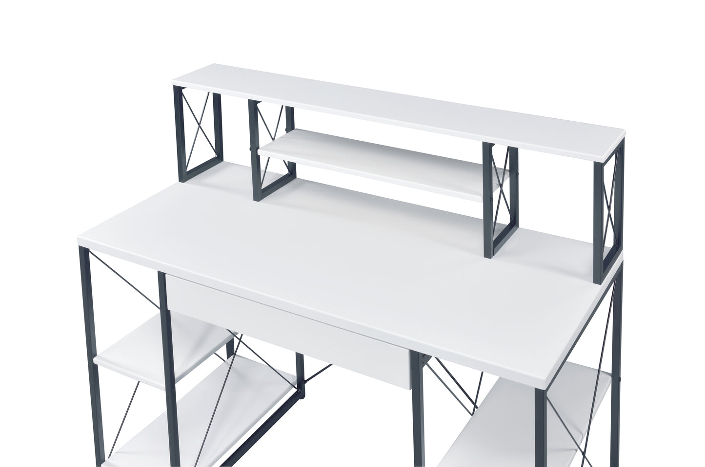 Versatile Modern White Writing Desk with Ample Storage