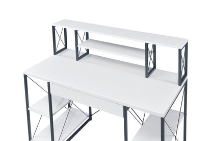 Versatile Modern White Writing Desk with Ample Storage