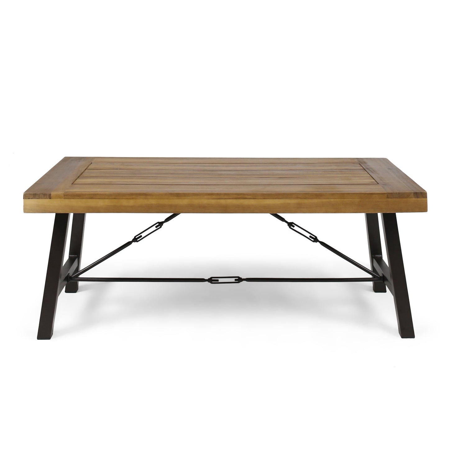Outdoor Acacia Wood Coffee Table Rectangular Top For Patio Or Deck 46 In Length 27 In Width Brown