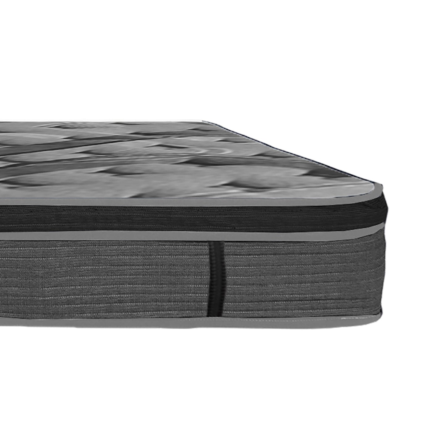 Plush 14-inch Euro Top Queen Mattress with Memory Foam and Pocket Coils, Dark Gray