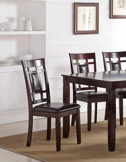 7 Piece Dining Set Table Chairs Eyelet Back Espresso