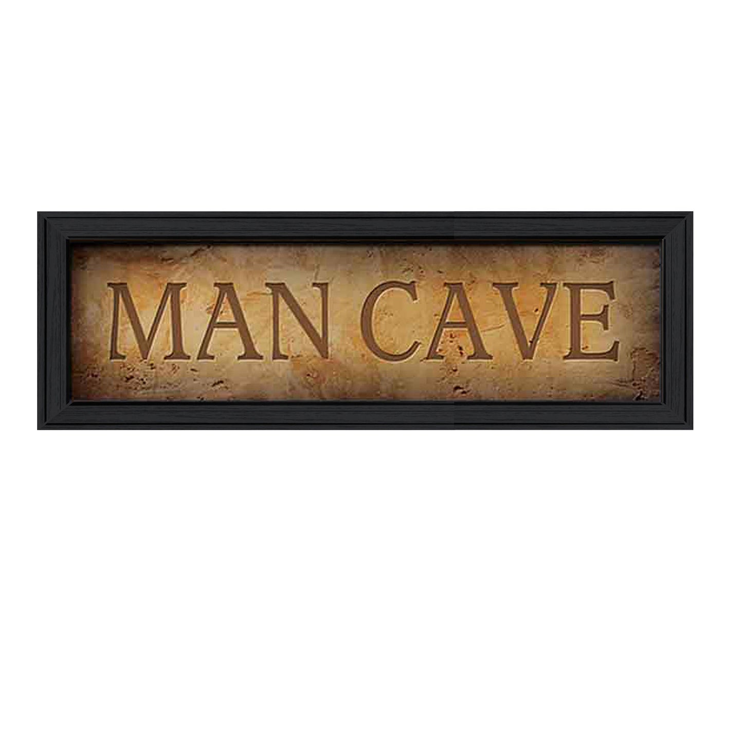 Man Cave Wall Art, 33 x 11 in Framed Poster, Ready-To-Hang MDF Print, Black Frame