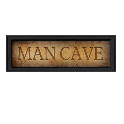 Man Cave Wall Art, 33 x 11 in Framed Poster, Ready-To-Hang MDF Print, Black Frame
