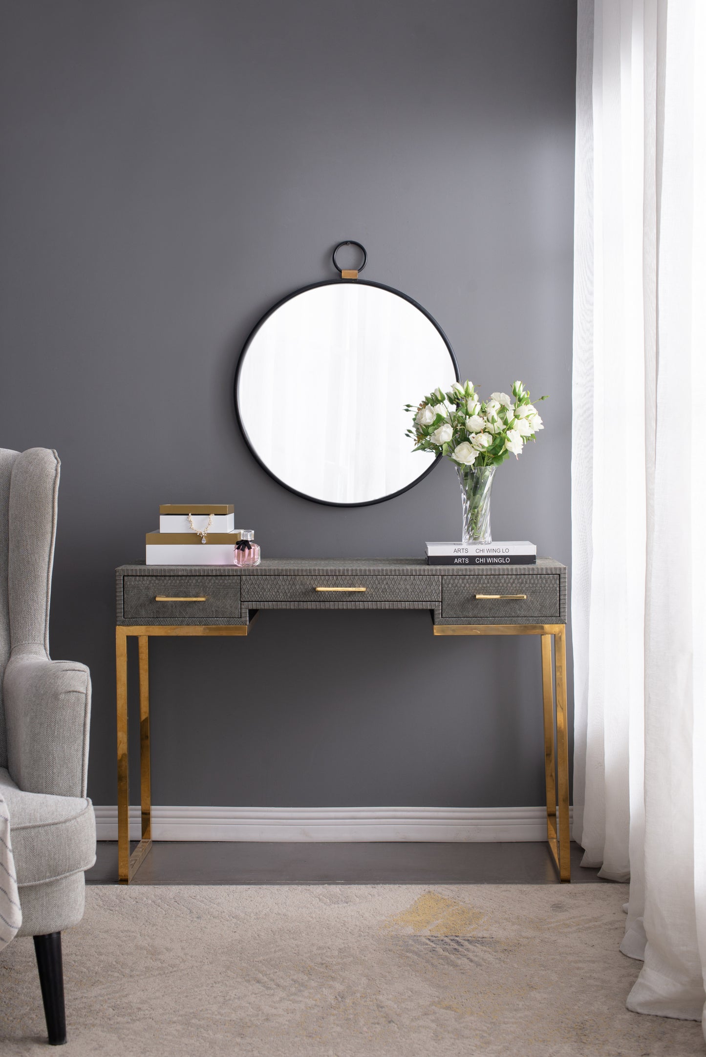 Contemporary Black Framed 24" x 27" Wall Mirror - Minimalist Accent for Any Room