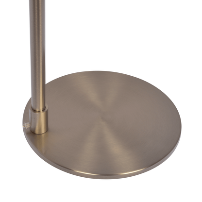 61-Inch Floor Lamp with Rotary Switch, Metal Base, White Linen Shade, Modern Home Accent, Brushed Nickel