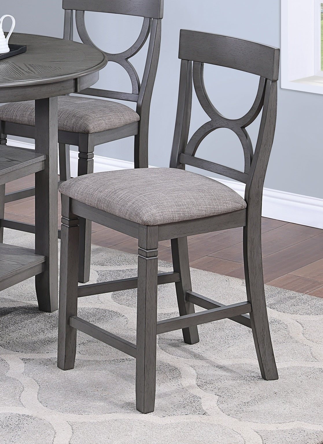 Counter Height Dining Table Set With Storage 4 Chairs Gray