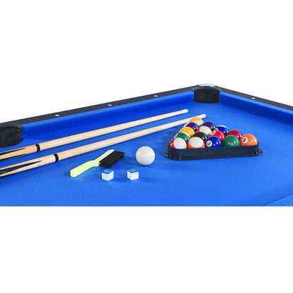 6-Foot Pool Table with Table Tennis Top, Space-Saving 2-in-1 Billiards Table, 72x38x31 in, Engineered Wood, Black