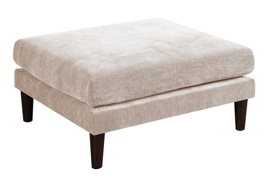 32x27x17-Inch Fabric Ottoman with Wood Legs, Plush Cushion, Living Room, Contemporary Style, Blush Pink