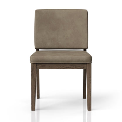 Latte and Leather Soft Back Chair (Set of Two)