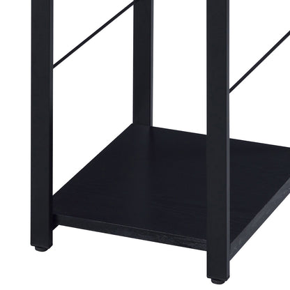 Modern Black Industrial 2-Shelf Writing Desk