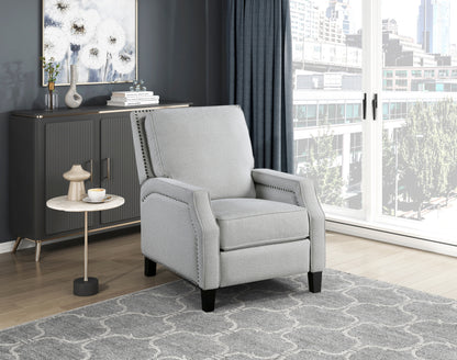 Push-Back Reclining Chair, 30x38x39 in, Chenille Upholstery, Self-Reclining, Transitional Chair Gray
