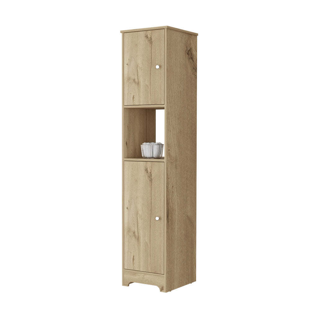 Charlotte Linen Cabinet, 2 Single Door Cabinet, Division, One Shelf