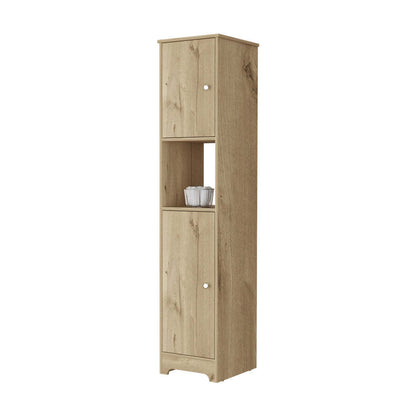 Charlotte Linen Cabinet, 2 Single Door Cabinet, Division, One Shelf