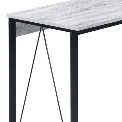 Antique-Inspired Black and White Writing Desk with V-Shaped Accent